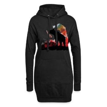 Ours, nature, environnement, protection de - Sweat-shirt à capuche long Femme - noir - Devant