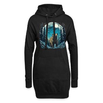 Ours, nature, environnement, protection de - Sweat-shirt à capuche long Femme - noir - Devant