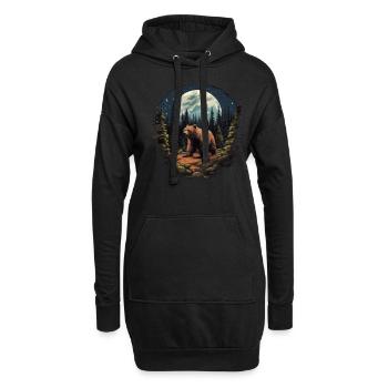 Ours, nature, environnement, protection de - Sweat-shirt à capuche long Femme - noir - Devant