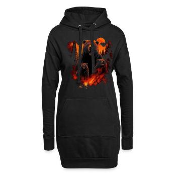 Ours, nature, environnement, protection de - Sweat-shirt à capuche long Femme - noir - Devant