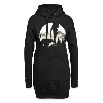 Ours, nature, environnement, protection de - Sweat-shirt à capuche long Femme - noir - Devant