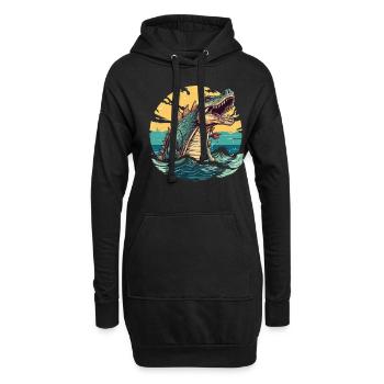 Dinosaurier Dino Fossil Carnivor Herbivor T-Rex - Hoodie-Kleid - Schwarz - Vorne