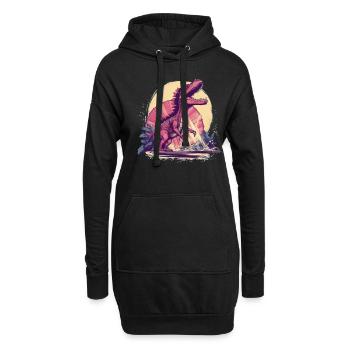 Dinosaurier Dino Fossil Carnivor Herbivor T-Rex - Hoodie-Kleid - Schwarz - Vorne