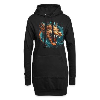 Drache mystisch Lindwurm Monster Ungeheuer Biest - Hoodie-Kleid - Schwarz - Vorne