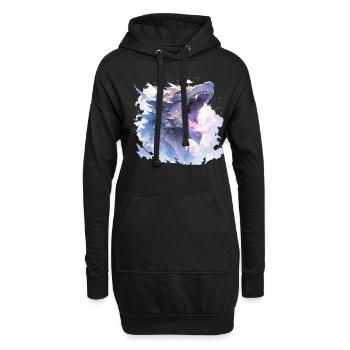 Drache mystisch Lindwurm Monster Ungeheuer Biest - Hoodie-Kleid - Schwarz - Vorne