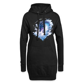 Drache mystisch Lindwurm Monster Ungeheuer Biest - Hoodie-Kleid - Schwarz - Vorne