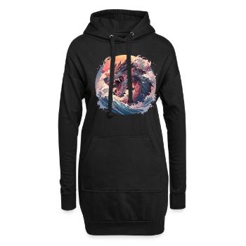 Drache mystisch Lindwurm Monster Ungeheuer Biest - Hoodie-Kleid - Schwarz - Vorne