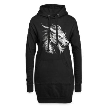 Drache mystisch Lindwurm Monster Ungeheuer Biest - Hoodie-Kleid - Schwarz - Vorne