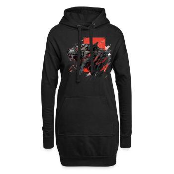Mecha Animal : tigre, loup, renard, dinosaure, - Sweat-shirt à capuche long Femme - noir - Devant