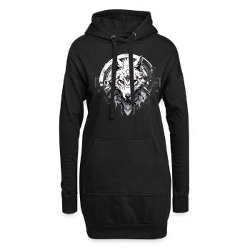 Mecha Animal : tigre, loup, renard, dinosaure, - Sweat-shirt à capuche long Femme - noir - Devant