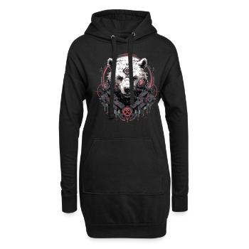 Mecha Animal : tigre, loup, renard, dinosaure, - Sweat-shirt à capuche long Femme - noir - Devant