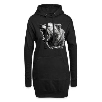 Ours, nature, environnement, protection de - Sweat-shirt à capuche long Femme - noir - Devant