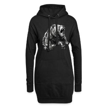 Ours, nature, environnement, protection de - Sweat-shirt à capuche long Femme - noir - Devant