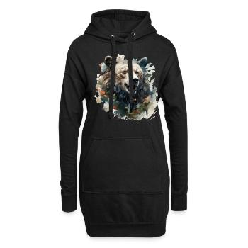 Ours, nature, environnement, protection de - Sweat-shirt à capuche long Femme - noir - Devant