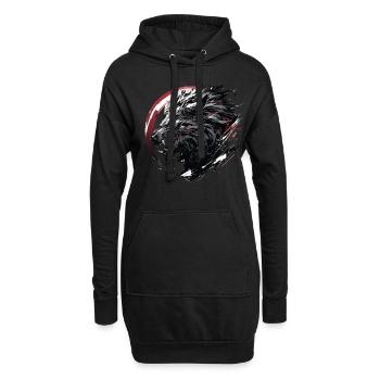 Mecha Tier Tiger Wolf Fuchs Drache Cyborg - Hoodie-Kleid - Schwarz - Vorne