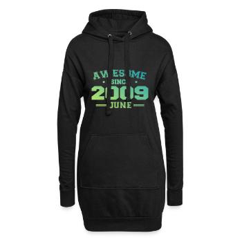 Juin 2009 Anniversaire Année 2009 Juin Cadeau 2009 - Sweat-shirt à capuche long Femme - noir - Devant