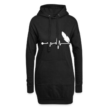 Writer Heartbeat - Hoodie-Kleid - Schwarz - Vorne