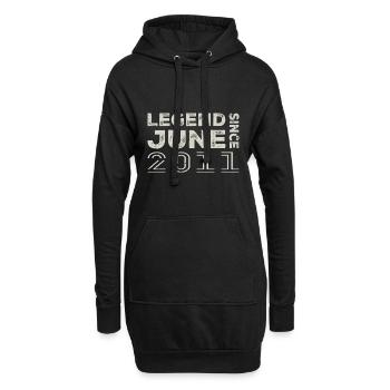 Juni 2011 Geburtstag Juni 2011 Juni Geschenk 2011 - Hoodie-Kleid - Schwarz - Vorne