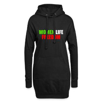 Women life freedom - Hoodie-Kleid - Schwarz - Vorne