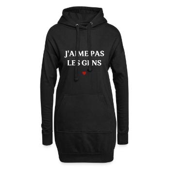 Humoristique adolescent Humour J'aime Pas Les Gens - Sweat-shirt à capuche long Femme - noir - Devant
