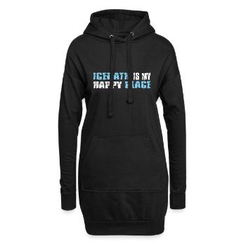 Bain de glace nageurs d’hiver « Bain de glace endroit heureux » - Sweat-shirt à capuche long Femme - noir - Devant