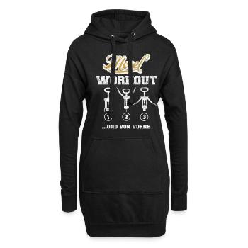 Mosel Workout Korkenzieher Wein Weinfest Shirt - Hoodie-Kleid - Schwarz - Vorne