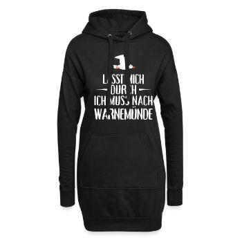 Lasst mich durch ich muss nach Warnemünde Möwe - Hoodie-Kleid - Schwarz - Vorne
