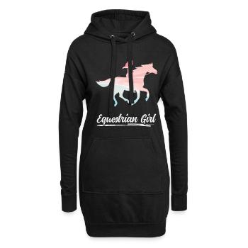 Equestrian Girl Horse Riding Dressage - Hoodie-Kleid - Schwarz - Vorne