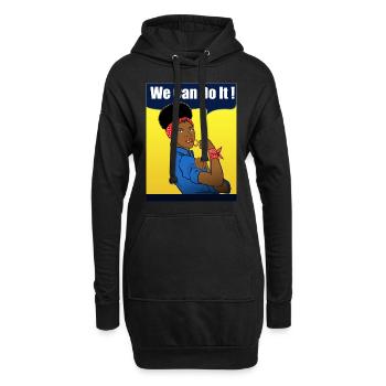 Starke Frau Vintage Retro Geschenkidee Mama Schwester - Hoodie-Kleid - Schwarz - Vorne