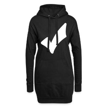 Haken Emoji Skizze Zeichnung weiß - Sweat-shirt à capuche long Femme - noir - Devant