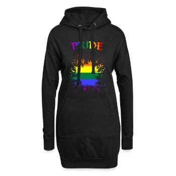 LGBTQ Pride - Hoodie-Kleid - Schwarz - Vorne