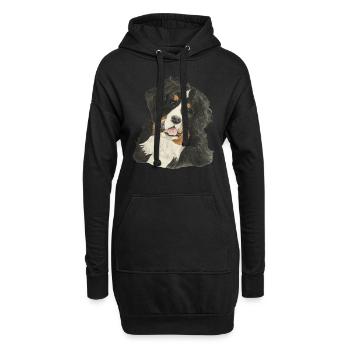 Berner Sennenhund - Hoodie-Kleid - Schwarz - Vorne