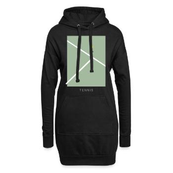 Tennis Art - Hoodie-Kleid - Schwarz - Vorne