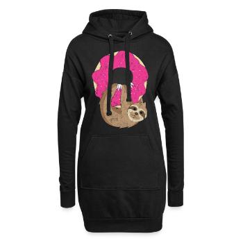 Donoth paresseux se détendre - Sweat-shirt à capuche long Femme - noir - Devant