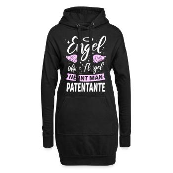 Les anges sans ailes sont appelés marraines - Sweat-shirt à capuche long Femme - noir - Devant
