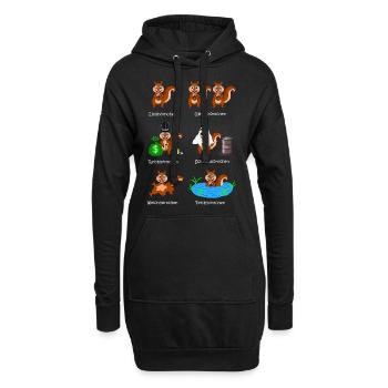 eichhörnchen, reichhörnchen, scheichhörnchen, - Hoodie-Kleid - Schwarz - Vorne