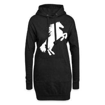 weißes Pferd Schimmel - Pferde T Shirt & Hoodie - Hoodie-Kleid - Schwarz - Vorne