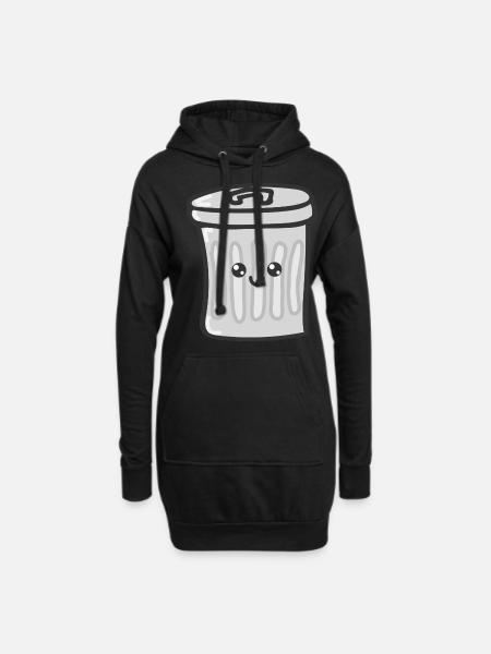 Poubelle Drôle cadeau - Sweat-shirt à capuche long Femme - noir