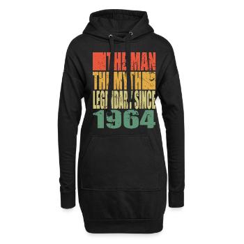 Né en 1964 The Man The Myth Anniversaire - Sweat-shirt à capuche long Femme - noir - Devant
