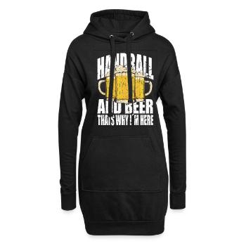 Handball und Bier Spruch lustig - Hoodie-Kleid - Schwarz - Vorne