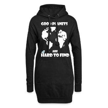 Les bonnes planètes sont difficiles à trouver | Protection du climat - Sweat-shirt à capuche long Femme - noir - Devant