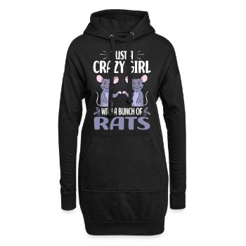 Ratten Sprüche | Hausratte Nagetiere Geschenkideen - Hoodie-Kleid - Schwarz - Vorne