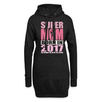 Mama Geburtstag 2017 | Super Mom - Hoodie-Kleid - Schwarz - Vorne