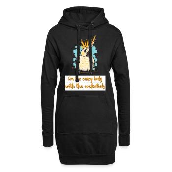 Cockatiel amant | Cadeau d’oiseau de compagnie - Sweat-shirt à capuche long Femme - noir - Devant
