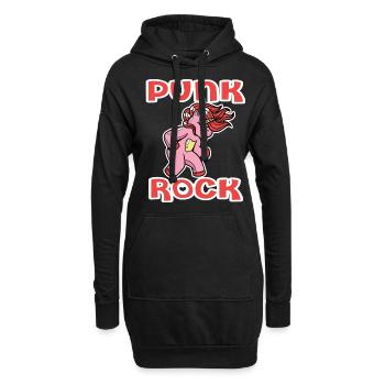 Punkrock Musik Punker Punkrock Irokesenschnitt - Hoodie-Kleid - Schwarz - Vorne