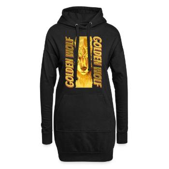 Wolf Wolf’s Head Gold Nature Wilderness Adventure Art - Sweat-shirt à capuche long Femme - noir - Devant