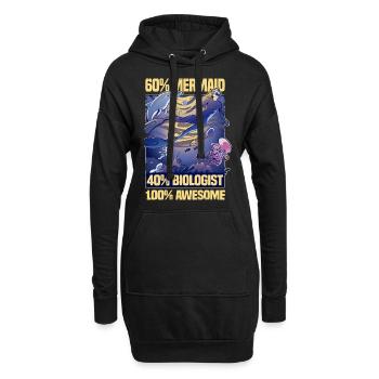 Meeresbiologie Delfin | Meeresbiologe Geschenkidee - Hoodie-Kleid - Schwarz - Vorne