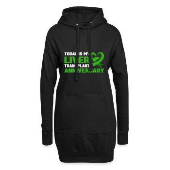 Leberempfänger - Hoodie-Kleid - Schwarz - Vorne