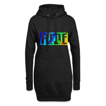 MTB Spruch RIDE Mountainbike Downhill - Hoodie-Kleid - Schwarz - Vorne