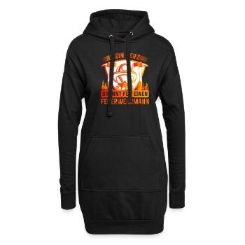 Lustiges Feuerwehr Spruch Geschenk Feuerwehrfrau - Hoodie-Kleid - Schwarz - Vorne
